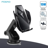 15w qi wireless car charger automatic clamping fast charging air vent mount holder for iphone 13 12 11 xs xr x 8 samsung s20 s21