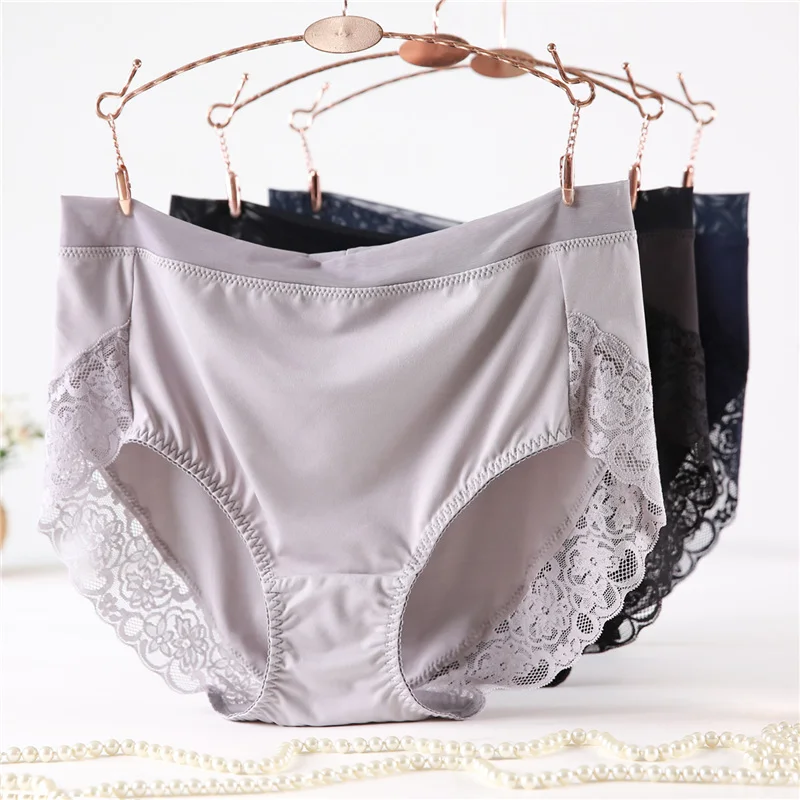 Бесшовные Трусики с высокой талией сексуальные кружевные трусики женское