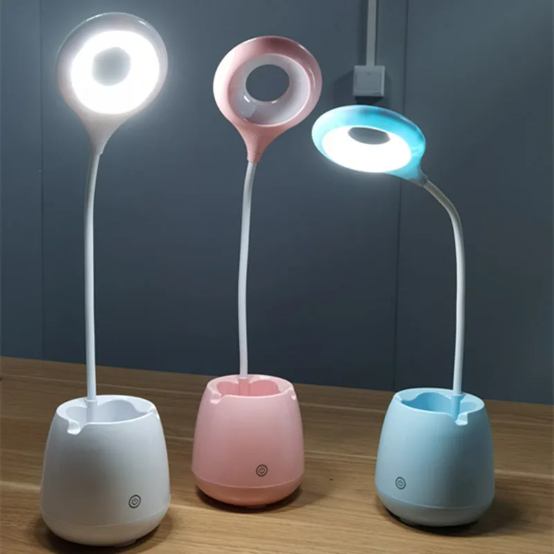 Charging LED Bluetooth Speaker Touch Dimming Pen Holder Table Lamp Student Eye Protection Learning Reading Bedroom Bedside Lamp