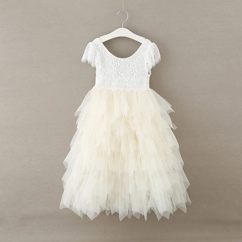 Vestidos/платье для маленьких девочек 2020 г. Кружевное праздничное платье принцессы с