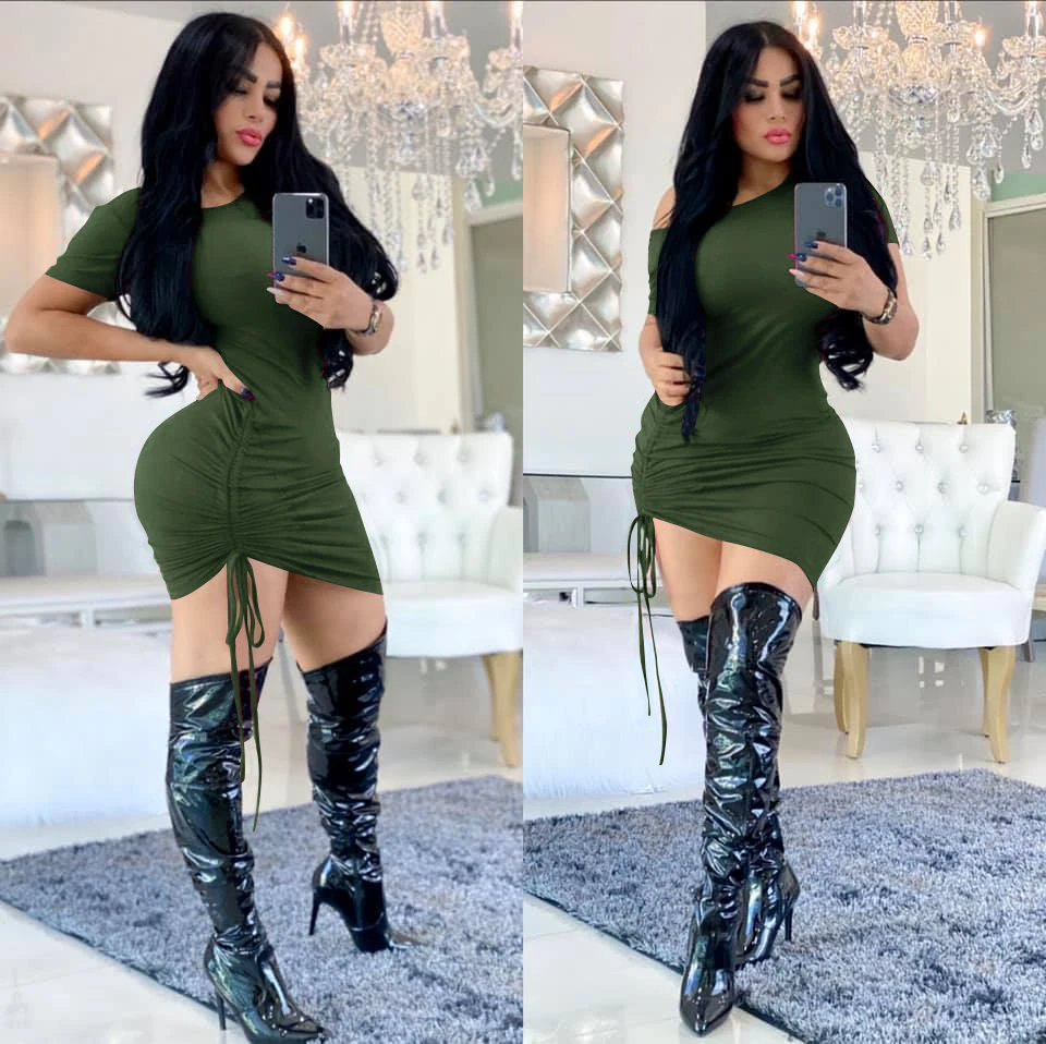 

Bodycon Bandage Dress Women Vestidos 2020 Summer Sexy Elegant Black One Shoulder Midi Celebrity Runway Party Dresses