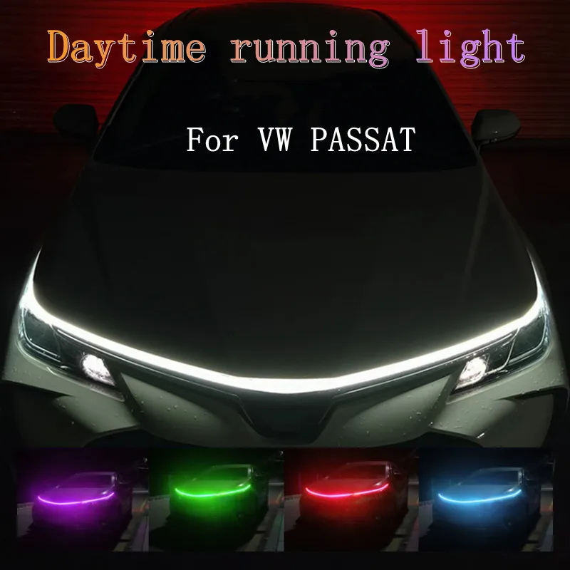 

Led Car Hood Light Strip Through-type Auto Modified Headlight Cuttable Decorative Lamp For VW PASSAT Car Daytime Running Lights