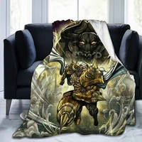 animation saint warrior 3d blanket personalized printing soft and warm coral velvet mechanical washing flannel blanket