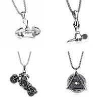 retro pendant necklace for women hip hop gothic stainless steel necklace pendant punk fashion goth statement necklace jewelry