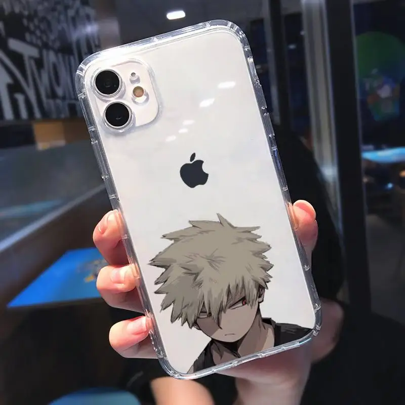 

Cartoon My Hero Academia Anime Phone Case Transparent for iPhone 11 12 mini pro XS MAX 8 7 6 6S Plus X 5S SE 2020 XR
