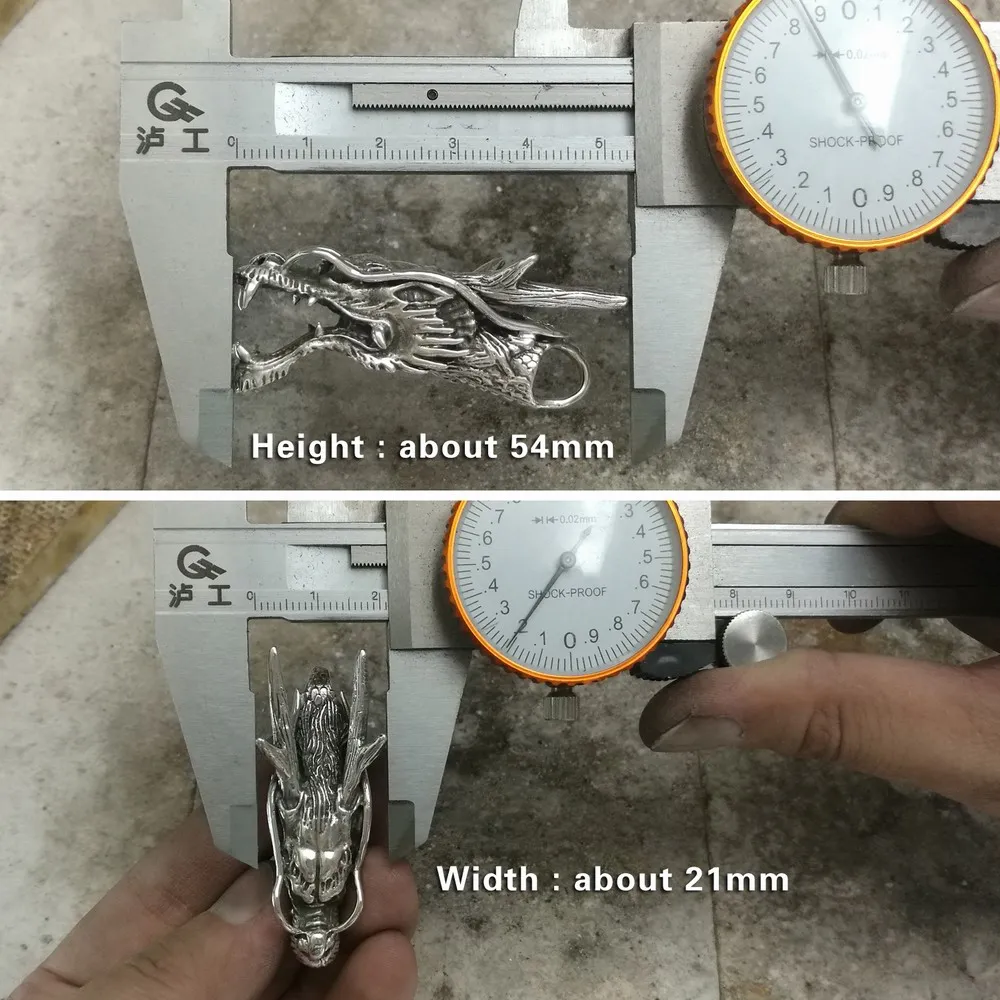 LINSION 925 пробы серебряный кулон дракона с высокой деталью Мужская Байкерская