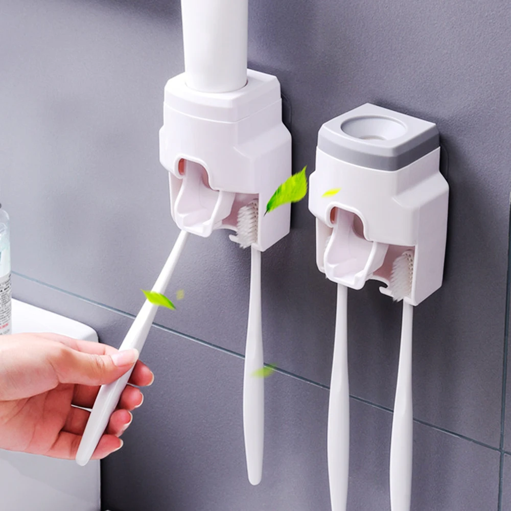 Automatic Toothpaste Dispenser Set with Wall Mounted Kids Hands Free Squeezer for bathroom | Дом и сад