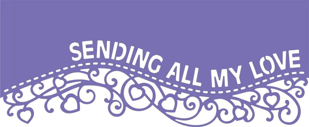 

Металлические Вырубные штампы отправляем все мои любовь вырезать Скрапбукинг Бумага рукоделие Нож Форма лезвие Дырокол 213*63 мм