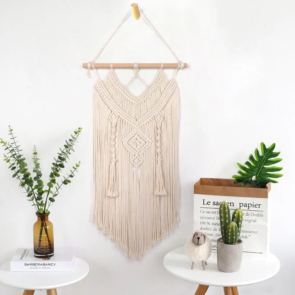 Макраме настенный подвесной гобелен Декор Бохо шикарный богемный тканый