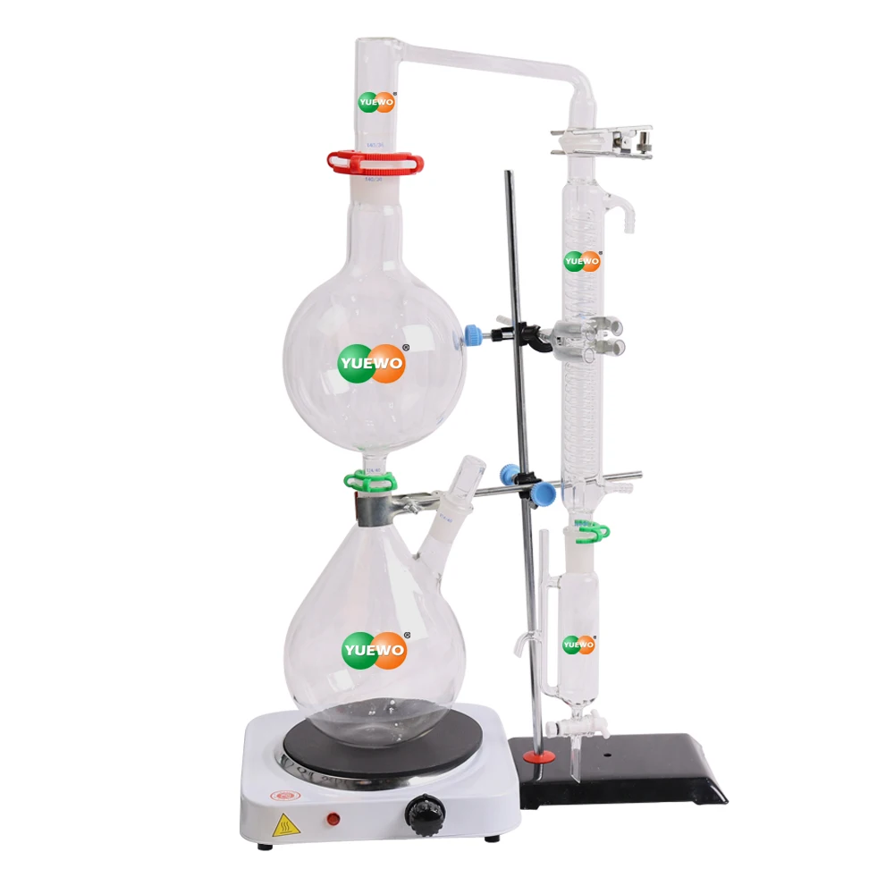 

Новинка, лабораторный аппарат для дистилляции эфирного масла объемом 2000 мл, зеркальный очиститель воды с горячей горелкой, конденсатор Грэ...