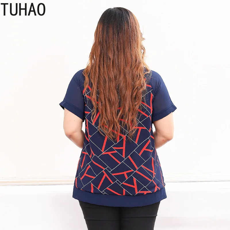 TUHAO Лето среднего возраста для женщин Большие размеры 10XL 9XL 8XL блузки элегантные