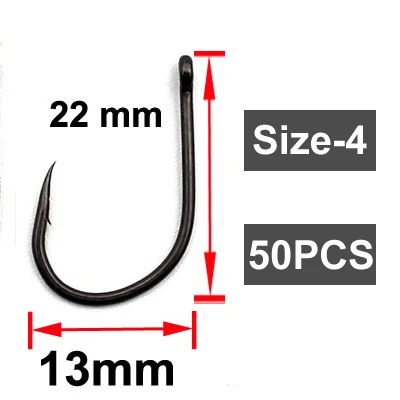 50Pcs-Size 4 50 шт. карп рыболовные крючки колючие джиг голова Chod крючки для снаряжения широкий Gape смешанный размер высокоуглеродистой стали снасти карп Крючки набор одно отверстие - Цвет: 50Pcs-Size 4