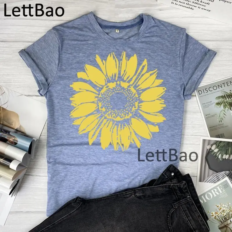 

Sunflower Cute Floral Harajuku Novelty T Shirt Women Clothing Cool Summer Streetwear Funny Casual Fashion T-shirts Tops Tees