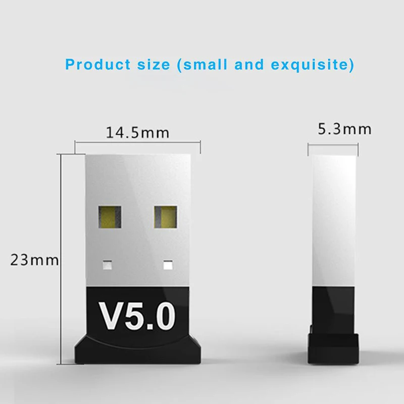 Bluetooth V5.0 USB-адаптер для ПК настольного компьютера WIN 10 ноутбука наушников Hi-Fi аудио