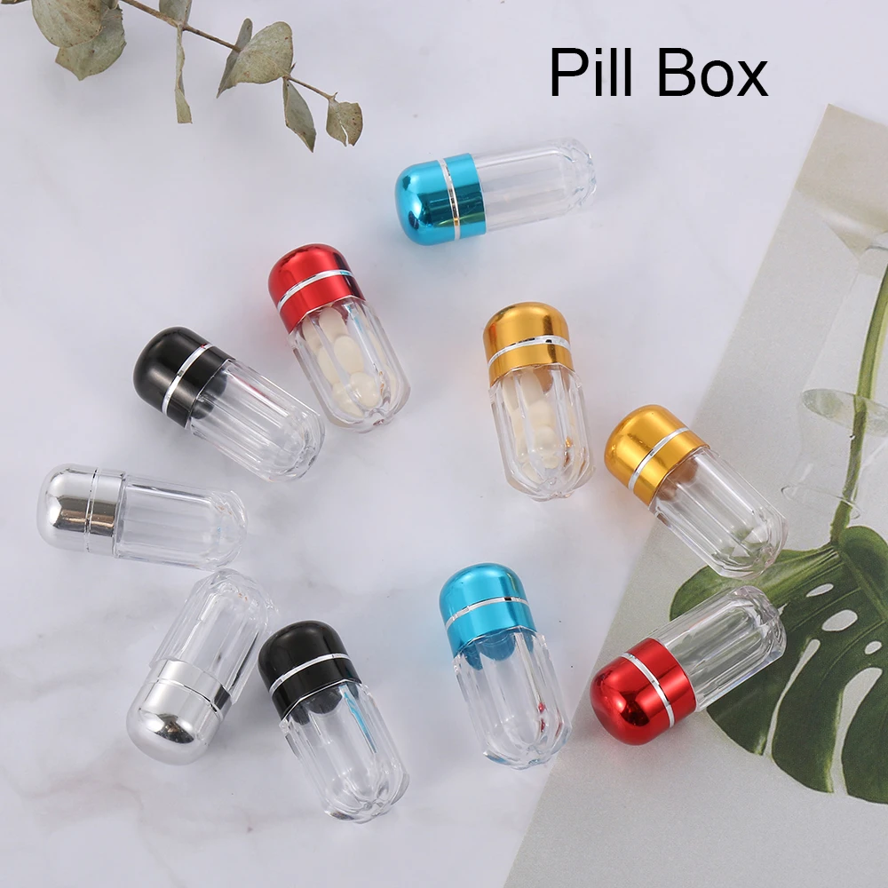 5 шт. мини красочные пустые прозрачные коробки пилюльки Портативный