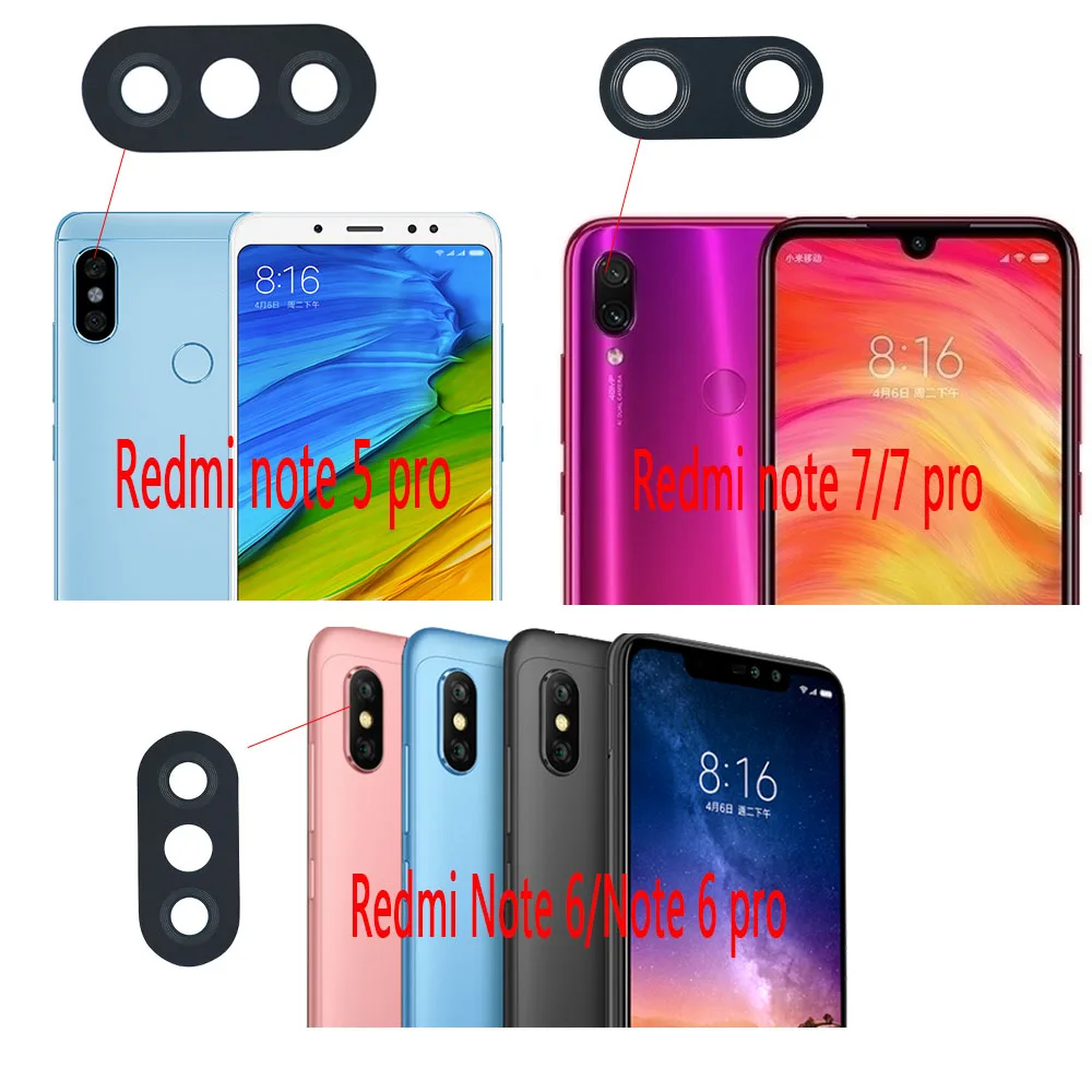 Для Xiaomi Redmi note 6 Pro/note 6 note 5 pro note7 7 pro задний/объектив задней камеры с наклейкой клей запасные части
