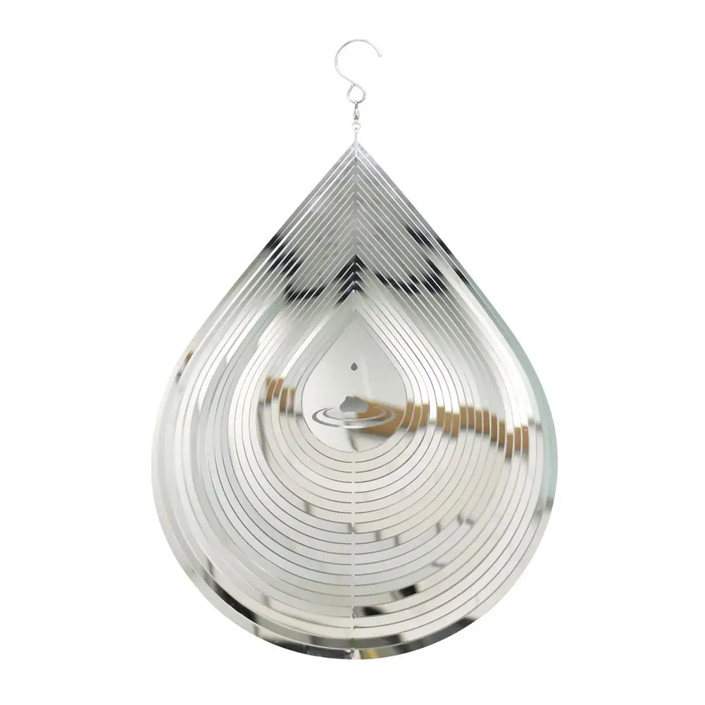 

Волшебная металлическая мельница Wind Spinner для сада, Декор, 3D капли воды, кинетические скульптуры, Ловец Солнца, серебряные капли воды, ветер Spi