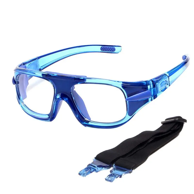 Blue Спортивные очки для баскетбола, футбола, защитные очки для глаз, оптическая оправа, съемные зеркальные ножки, близорукость - Цвет: Blue