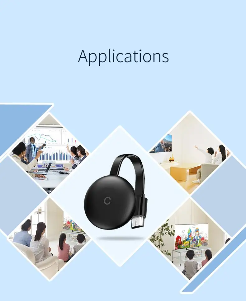 

2.4G WiFi HDMI-compatible Wireless Display Receiver for Cast Google Pusher Screen Cast Mirroring Adapter for Airplay DLNA