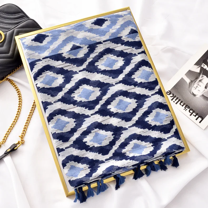 Женские Длинные Бохо шарфы осенне зимний винтажный этнический длинный брендовый