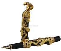 jinhao elegant snake fountain pen golden cobra 3d pattern texture relief sculpture technology for great fountain pen stationery