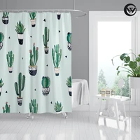 creative bathroom curtain rugs bath mat 3d cartoon cute cactus pot waterproof shower curtain 4pc toilet cover bath rug doormat