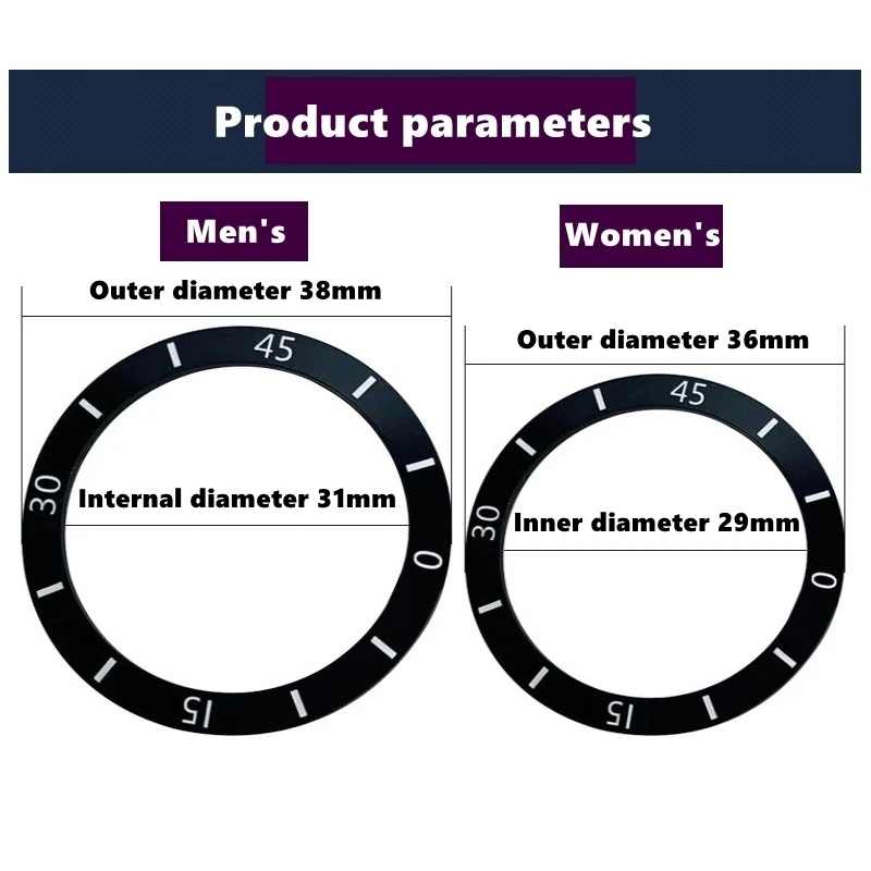 

38mm women's men's Watch accessories watch ring men's and women's porcelain watch ring outer diameter outer diameter 36mm