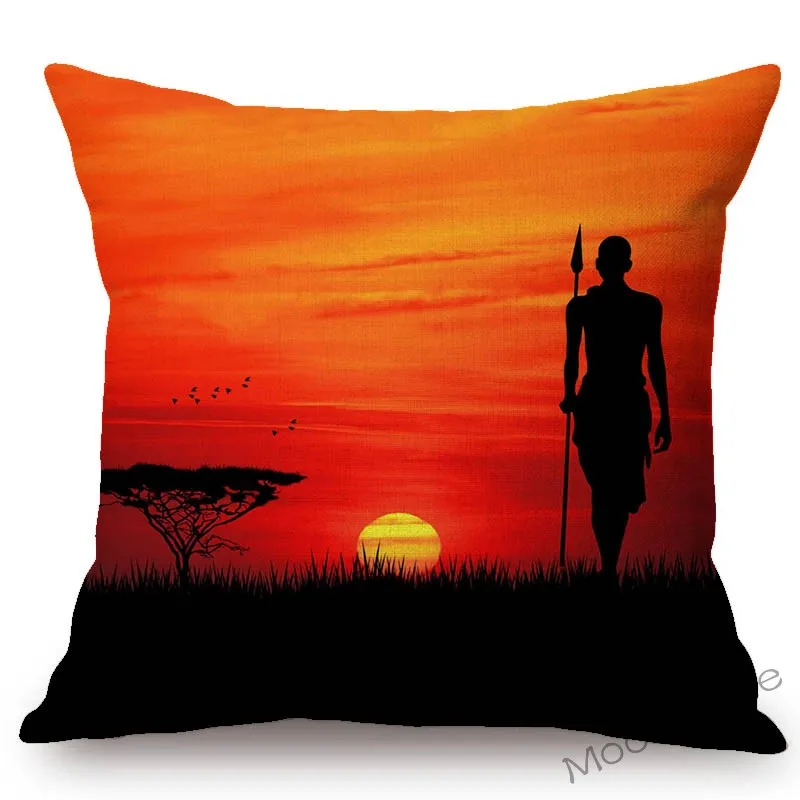 Чехол Подушка для дивана Sunrise Sunset in Africa красивая художественная с изображением