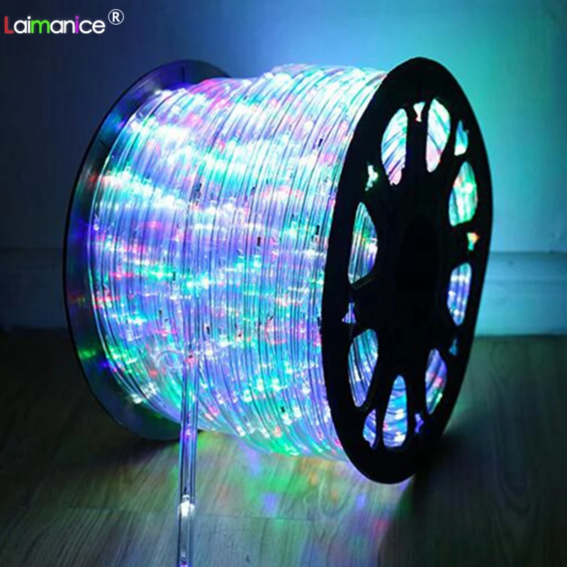 Водонепроницаемая светодиодная лента 220 В IP67 RGB Радужная трубка веревочные огни 20