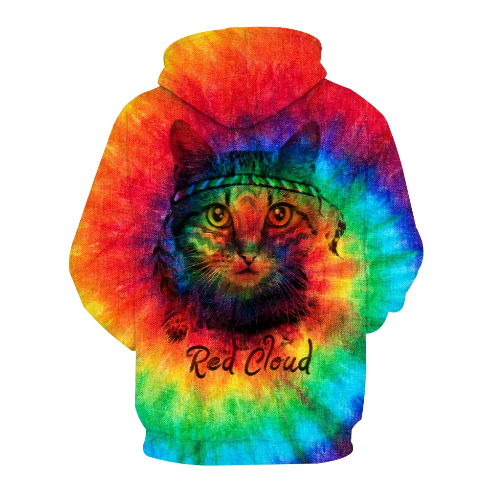 

Casual customizable sweatshirts 3D cute cat printed street clothing with colorful hoodies fashion men's and women's fall outerwe