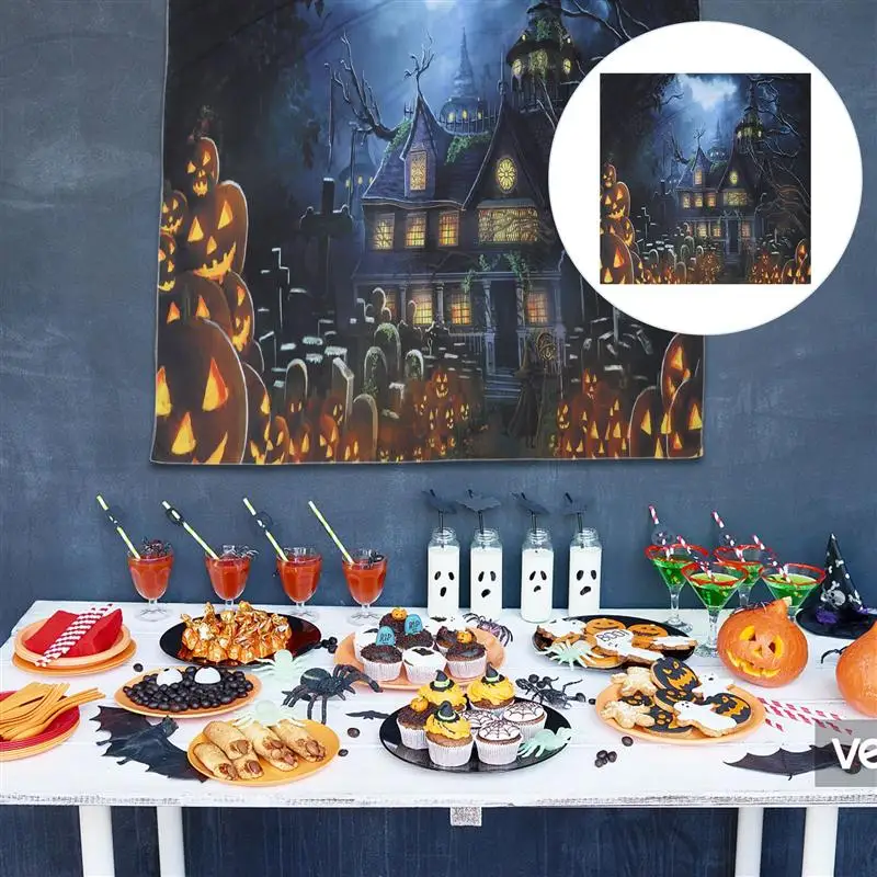 

Photographic Background Cloth Polyester Halloween Castle Photo Backdrop