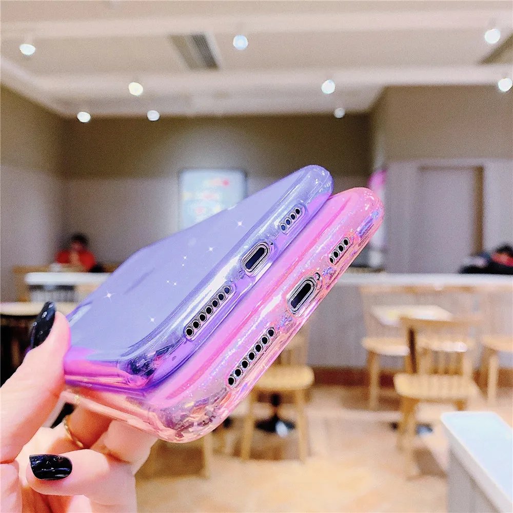 Яркий блестящий чехол ярких цветов для телефона iphone 6 6S 7 8 Plus X XR XS 11 Pro MAX Чистый
