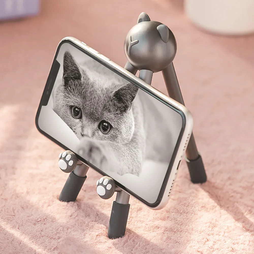 

Creative Gift Mobile Phone Desktop Stand Cat Triangle Stand Suitable For Tablet Chase Artifact Portable