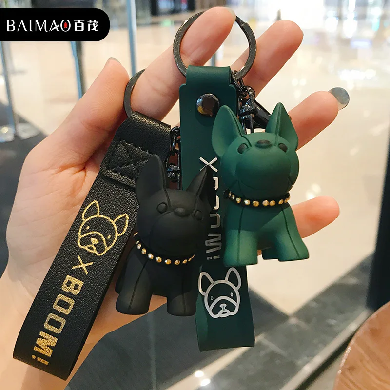 

Creative Dog Fighting Keychain Interesting Lovely Backpack Pendant Bag Decoration Car Accessories Keyring Hot Sale New Gift