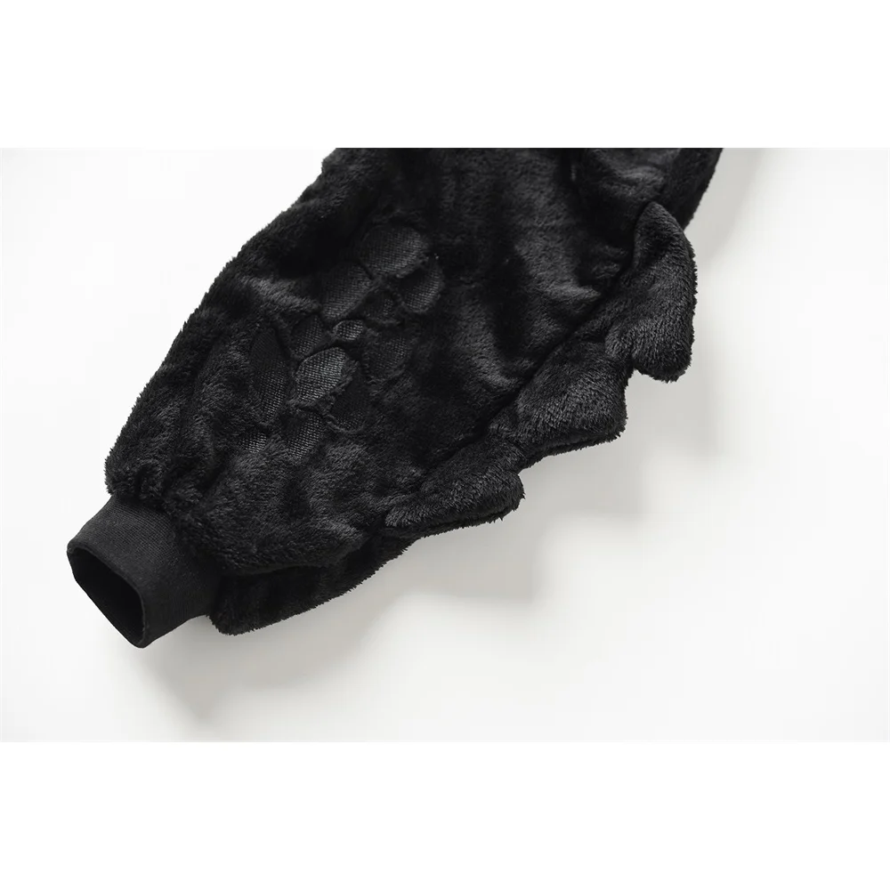 Anime Black Dragon Kugurumis Unisex Onesie Winter Warm Homewear Flannel Women Halloween Party Outfit Christmas Pajamas