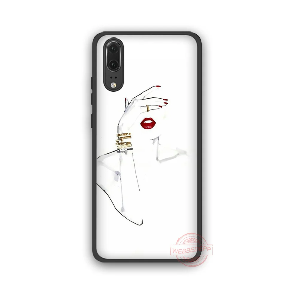 Модный мягкий чехол для телефона WEBBEDEPP Girl Boss Huawei P10 P20 P30 Lite Pro Y6 Y7 Prime 2018 Y9 2019 |