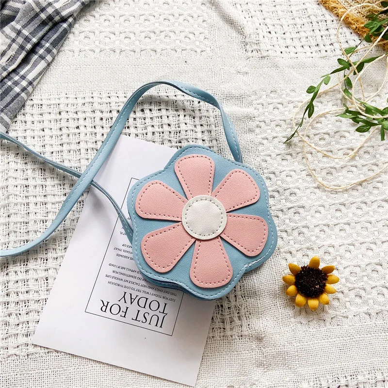 Cute Children's Mini Crossbody Bags PU Leather Girls Kids Small Shoulder Bag Sun Flower Princess Boys Wallet Coin Purse Handbags