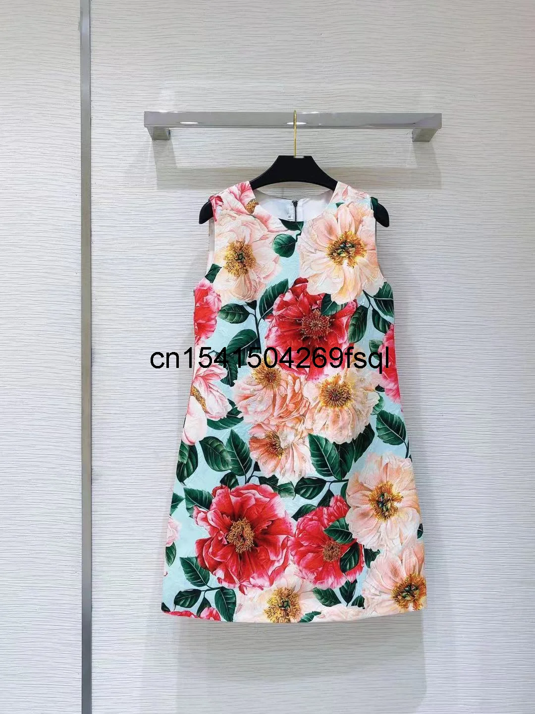 

Женское мини-платье без рукавов, модельное платье на бретелях с бисером и великолепным цветочным принтом, Новинка лета 2021