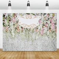 laeacco wedding birthday party stage blooms flower curtain wall customized poster photographic backdrop photography background