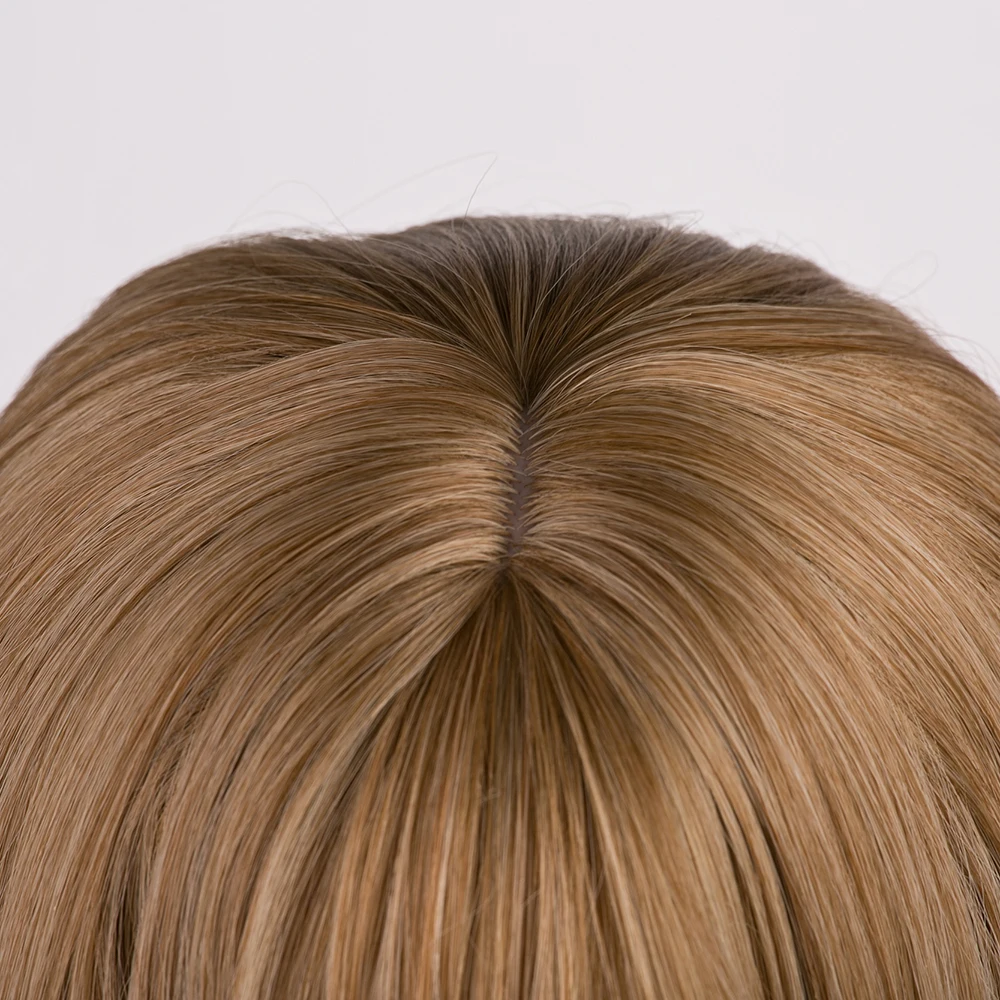 

60cm Long Brown Curly Wavy Wigs Cosplay Natural Synthetic Women' s Blonde Wig Heat Resistant Hair