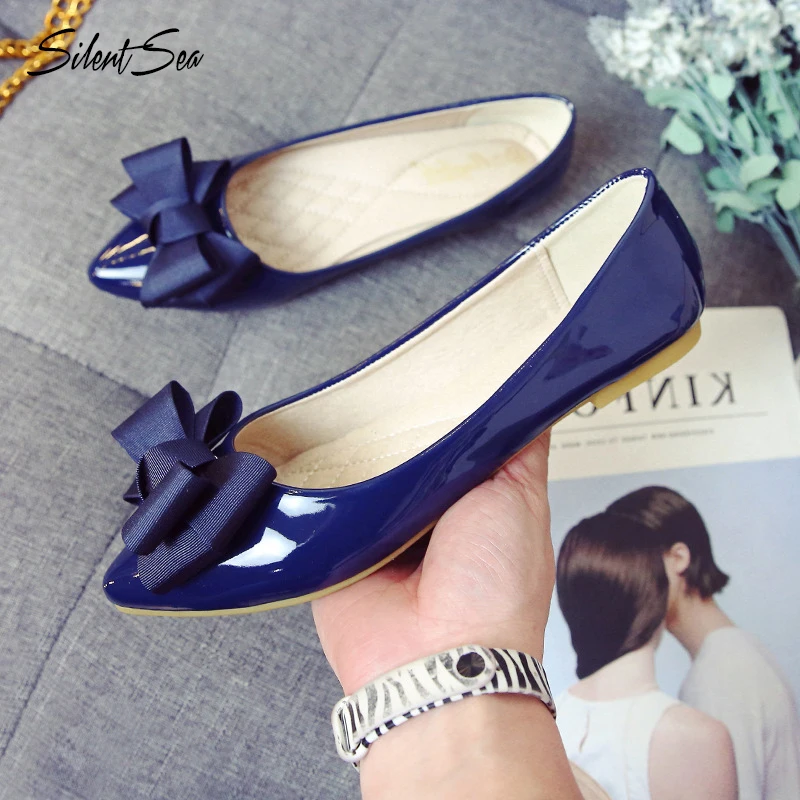 

Silentsea Flats Women 2020 Spring Summer Flat Heel Pointed Toe Bow Shoes Sandals Slip On Daily Skirt Shoes Woman Big Size