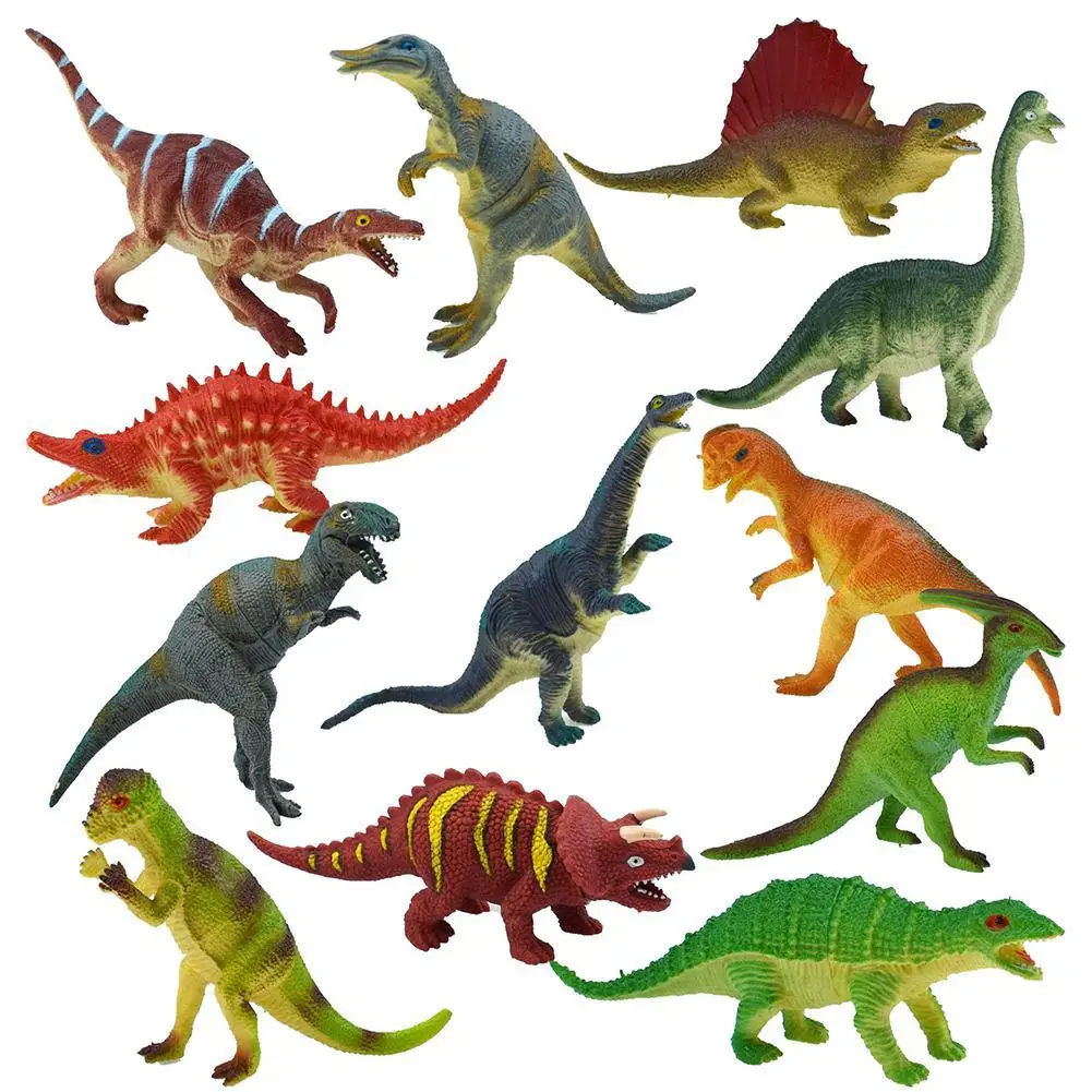 

12Pcs Simulated Mini Dinosaur Model Action Figure Teaching Aid Kid Toy Toddler Early Education Cognition Model Tabletop Ornament
