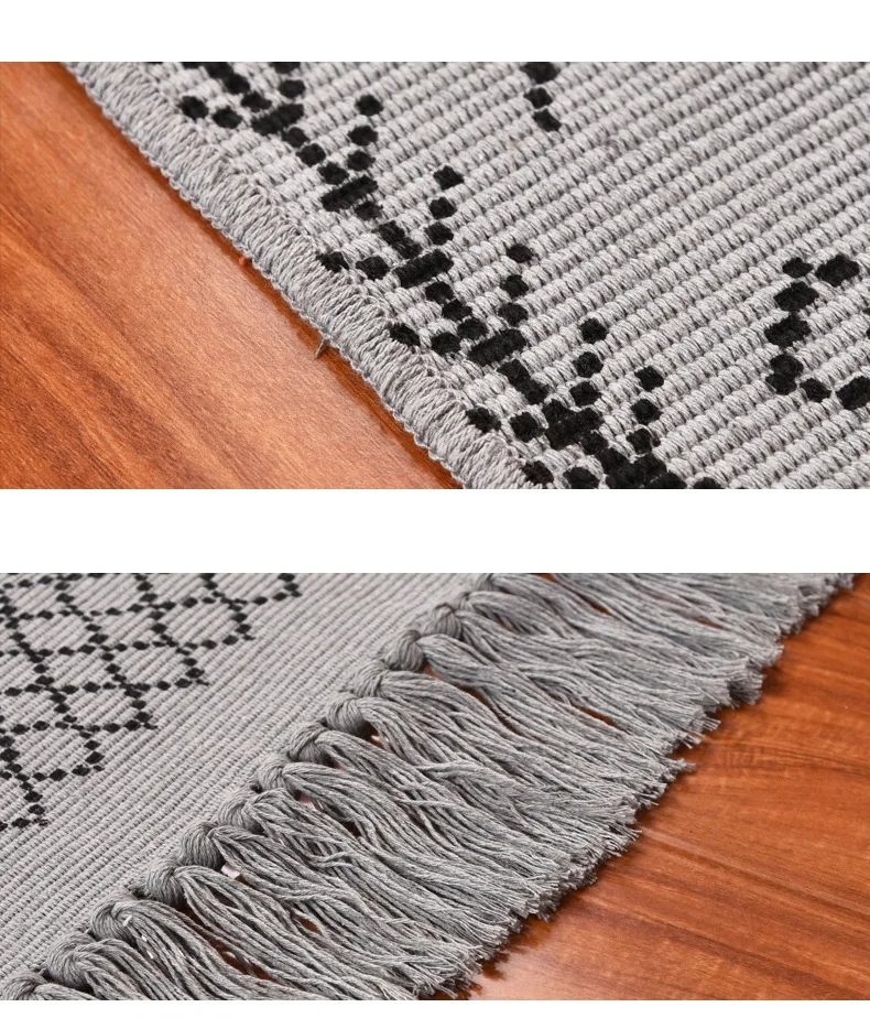 Лидер продаж черный и серый коврик с узором для двери гостиной нескользящий