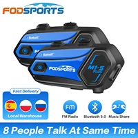 fodsports 2 pcs m1 s plus helmet intercom motorcycle bluetooth headset 8 rider wireless interphone fm music sharing bt5 0