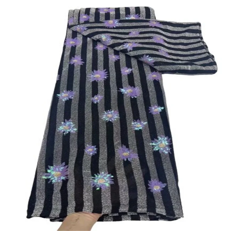 

Фиолетовое нигерийское кружево с вышивкой, шелк, хлопок, африканский, французский, Лучшая цена, продажа, новейший дизайн, высококачественны...