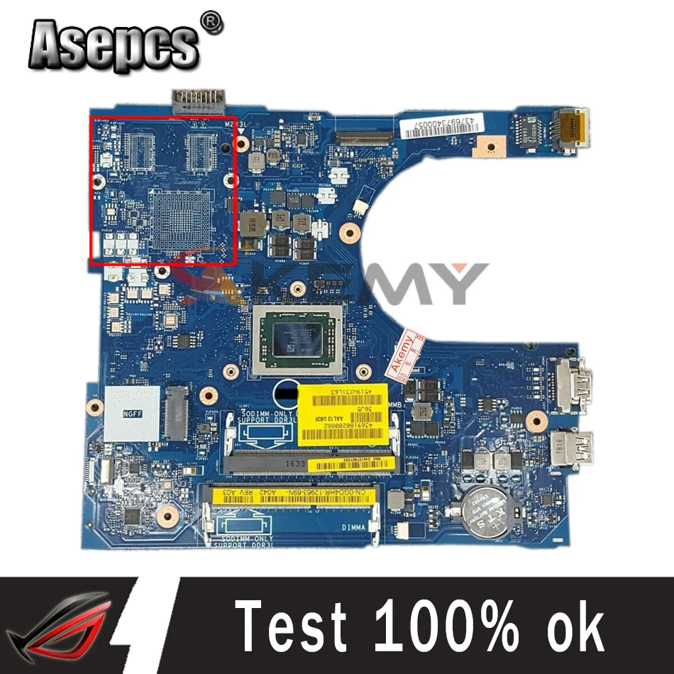 

100% Working For Dell Inspiron 5555 5455 motherboard AAL12 LA-C142P REV:3.0 CN-0CD4HR 0CD4HR CD4HR Mainboard tested ok