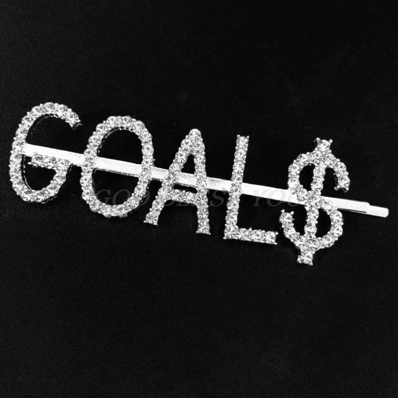 Женские Роскошные блестящие стразы заколки для волос с забавными буквами