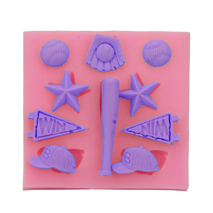 1 шт. спортивная серия Бейсбол Софтбол Гольф силиконовая форма шапки помадка