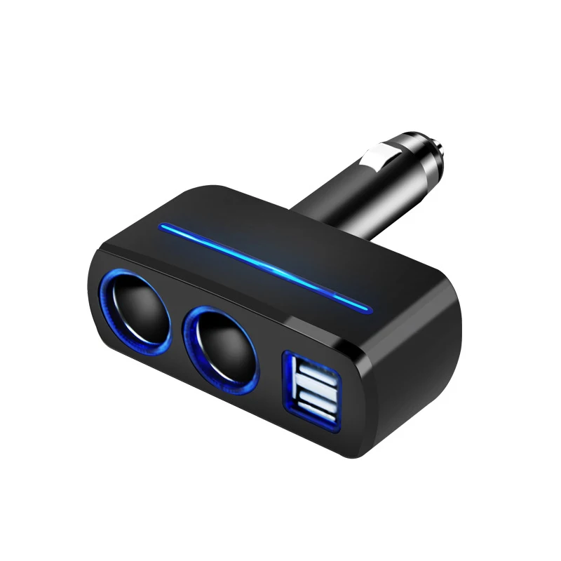 black ACCNIC Универсальный 2-сторонний разветвитель авто прикуривателя Dual USB Автомобильное зарядное устройство Зарядное устройство гнездо адаптера питания 2.1A/1.0A 80 Вт сплиттер Зарядное устройство 12V - Название цвета: black