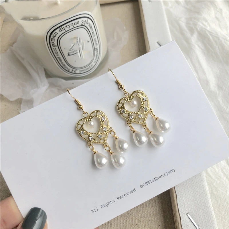 В богемном стиле с вырезами сердце любовь инкрустированные Стразы жемчугом в